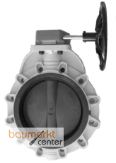 Aliaxis PVDF Industrie/Chemie-End-Absperrklappe, H.Getriebe, FKOF-RM-END-EPDM d 110