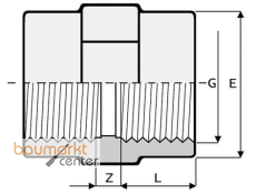 Aliaxis Muffe PVC-U PVC-U R 1 1/4, MA2