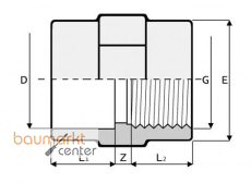 Aliaxis Muffe PVC-U PVC-U d 63 x 2, MA3