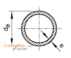Aliaxis PE-Abflussrohr getempert schwarz L=5 m d 40 x 3,0