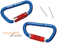 KNIPEX 00 50 03 T BK Materialkarabiner 2 Stück 82 mm KNIPEX 00 50 03 T BK Materialkarabiner 2 Stück 82 mm