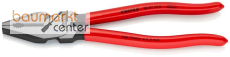 KNIPEX 02 01 225 Kraft-Kombizange mit Kunststoff �berzogen schwarz atramentiert 225 mm