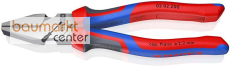 KNIPEX 02 02 200 SB Kraft-Kombizange mit Comfort-Griffen schwarz atramentiert 200 mm