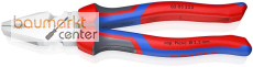 KNIPEX 02 05 225 Kraft-Kombizange mit Comfort-Griffen verchromt 225 mm