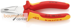 KNIPEX 03 06 160 SB Kombizange isoliert mit Mehrkomponenten-H�llen, VDE-gepr�ft verchromt 160 mm