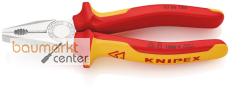 KNIPEX 03 06 180 Kombizange isoliert mit Mehrkomponenten-H�llen, VDE-gepr�ft verchromt 180 mm