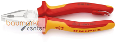 KNIPEX 03 06 180 T BK Kombizange isoliert mit Mehrkomponenten-H�llen, VDE-gepr�ft; mit integrierter isolierter Befestigungs�se zum Anbringen einer Absturzsicherung verchromt 180 mm