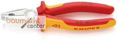 KNIPEX 03 06 200 Kombizange isoliert mit Mehrkomponenten-H�llen, VDE-gepr�ft verchromt 200 mm