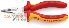 KNIPEX 08 26 145 Spitz-Kombizange isoliert mit Mehrkomponenten-H�llen, VDE-gepr�ft verchromt 145 mm