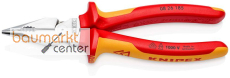 KNIPEX 08 26 185 Spitz-Kombizange isoliert mit Mehrkomponenten-H�llen, VDE-gepr�ft verchromt 185 mm
