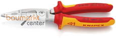 KNIPEX 13 86 200 SB Elektro-Installationszange isoliert mit Mehrkomponenten-H�llen, VDE-gepr�ft verchromt 200 mm