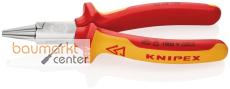 KNIPEX 22 06 160 Rundzange isoliert mit Mehrkomponenten-H�llen, VDE-gepr�ft verchromt 160 mm