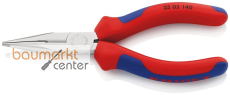 KNIPEX 25 05 140 Flachrundzange mit Schneide (Radiozange) mit Mehrkomponenten-H�llen verchromt 140 mm