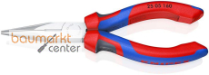 KNIPEX 25 05 160 SB Flachrundzange mit Schneide (Radiozange) mit Comfort-Griffen verchromt 160 mm
