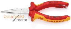 KNIPEX 25 06 160 T BK Flachrundzange mit Schneide (Radiozange) isoliert mit Mehrkomponenten-Hüllen, VDE-geprüft verchromt 160 mm KNIPEX 25 06 160 T BK Flachrundzange mit Schneide (Radiozange) isoliert mit Mehrkomponenten-Hüllen, VDE-geprüft verchromt 160 mm