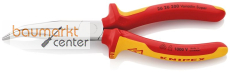 KNIPEX 26 26 200 SB Flachrundzange mit Schneide (Storchschnabelzange) isoliert mit Mehrkomponenten-H�llen, VDE-gepr�ft verchromt 200 mm