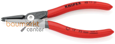 KNIPEX 48 11 J1 SB Pr�zisions-Sicherungsringzange f�r Innenringe in Bohrungen mit rutschhemmendem Kunststoff �berzogen grau atramentiert 140 mm