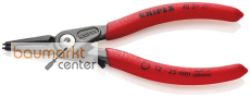 KNIPEX 48 31 J1 Pr�zisions-Sicherungsringzange f�r Innenringe in Bohrungen mit �berdehnungsschutz mit rutschhemmendem Kunststoff �berzogen grau atramentiert 140 mm