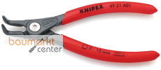 KNIPEX 49 21 A01 SB Pr�zisions-Sicherungsringzange f�r Au�enringe auf Wellen mit rutschhemmendem Kunststoff �berzogen grau atramentiert 130 mm