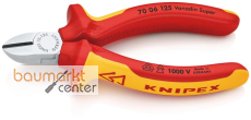 KNIPEX 70 06 125 Seitenschneider isoliert mit Mehrkomponenten-H�llen, VDE-gepr�ft verchromt 125 mm
