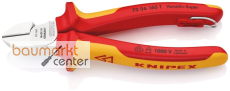 KNIPEX 70 06 160 T BK Seitenschneider isoliert mit Mehrkomponenten-H�llen, VDE-gepr�ft; mit integrierter isolierter Befestigungs�se zum Anbringen einer Absturzsicherung verchromt 160 mm