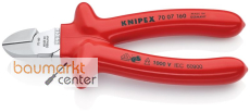 KNIPEX 70 07 160 Seitenschneider tauchisoliert, VDE-gepr�ft verchromt 160 mm