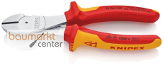 KNIPEX 74 06 180 Kraft-Seitenschneider isoliert mit Mehrkomponenten-H�llen, VDE-gepr�ft verchromt 180 mm