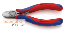 KNIPEX 76 22 125 Seitenschneider f�r Elektromechaniker mit Mehrkomponenten-H�llen schwarz atramentiert 125 mm