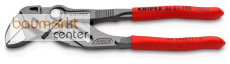 KNIPEX 86 01 180 Zangenschl�ssel Zange und Schraubenschl�ssel in einem Werkzeug mit rutschhemmendem Kunststoff �berzogen grau atramentiert 180 mm