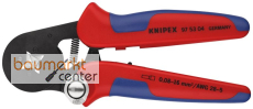 KNIPEX 97 53 04 Selbsteinstellende Crimpzange f�r Aderendh�lsen mit Seiteneinf�hrung mit Mehrkomponenten-H�llen br�niert 180 mm