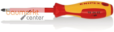 KNIPEX 98 24 02 Schraubendreher f�r Kreuzschlitzschrauben Phillips� isolierender Mehrkomponenten-Griff, VDE-gepr�ft br�niert 212 mm