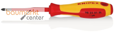 KNIPEX 98 25 01 SL Schraubendreher (Slim) f�r Kreuzschlitzschrauben Pozidriv� isolierender Mehrkomponenten-Griff, VDE-gepr�ft br�niert 187 mm