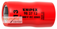 KNIPEX 98 37 13 Steckschl�sseleinsatz f�r Sechskantschrauben mit Innenvierkant 3/8" 45 mm