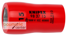 KNIPEX 98 37 15 Steckschl�sseleinsatz f�r Sechskantschrauben mit Innenvierkant 3/8" 47 mm
