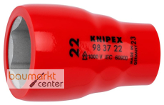 KNIPEX 98 37 22 Steckschl�sseleinsatz f�r Sechskantschrauben mit Innenvierkant 3/8" 49 mm