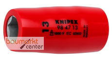 KNIPEX 98 47 13 Steckschl�sseleinsatz f�r Sechskantschrauben mit Innenvierkant 1/2" 55 mm