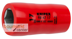 KNIPEX 98 47 17 Steckschl�sseleinsatz f�r Sechskantschrauben mit Innenvierkant 1/2" 55 mm