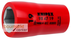 KNIPEX 98 47 19 Steckschl�sseleinsatz f�r Sechskantschrauben mit Innenvierkant 1/2" 54 mm