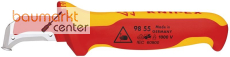 KNIPEX 98 55 SB Abmantelungsmesser mit Gleitschuh isoliert mit Mehrkomponenten-H�llen, VDE-gepr�ft 180 mm