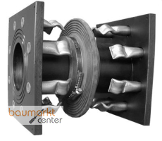 Aliaxis Wanddurchf. PE d400 beidseit.Flansch DN400 PN10 gebo.Duebel V4A Dichtk.NR