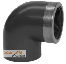 Aliaxis �-Winkel 90Gr. PVC-U GIMV d 16 x 3/8" PN16 Klebmuffe/Gewinde metallringverst.