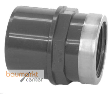 Aliaxis �-Muffennippel PVC-U DIMV R 2" x d 63 PN16 Klebmuffe/-stutzen/Gew.muffe metall