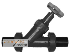 Aliaxis PVC-U Schr�gsitzabsperrventil d50 FKM Verschr. PE100-LS-Stutzen VVUBEV-FKM