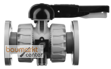 Aliaxis 2-Wege Kugelhahn VK Dual Block aus PP-H m.Losflanschen VKDPM/FKM d 75