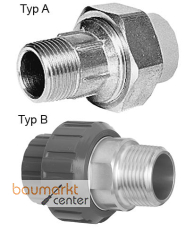 Aliaxis ABS/MS �berg-Verschrau. AG d16 x R3/8 Klebmuff/IG Me�ing EPDM BIRAO-EPDM