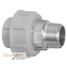 Aliaxis Uebergangsverschraubung PP a.Edelstahl m.konischem Aussengewinde d 20/1/2