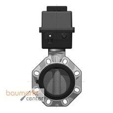 Aliaxis 2/2-W-Industrie-Absperrklappe FKOM/CE PP 24V d75 PN10