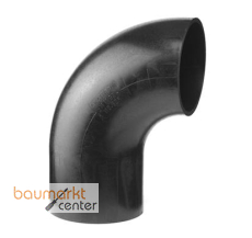 Aliaxis Bogen f.PE Abfluss d 63 90 Grad schwarz