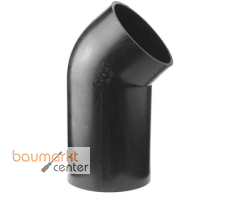 Aliaxis Winkel f.PE Abfluss d 110 45 Grad lang, schwarz Aliaxis Winkel f.PE Abfluss d 110 45 Grad lang, schwarz