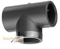 Aliaxis T-St�ck PVC-U 90 Gr. m. Metallring d 40 x 1 1/4, TM3